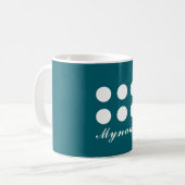 Dunkles Teal-Trendy-Modern-Minimalist-Chic-Name Kaffeetasse (Vorderseite Links)