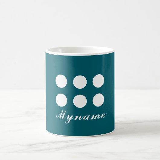 Dunkles Teal-Trendy-Modern-Minimalist-Chic-Name Kaffeetasse (Mittel)