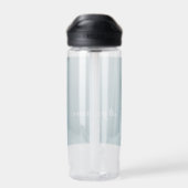 Dunkles Teal-Trendy-Modern-Minimalist-Chic-Name Trinkflasche (Rückseite)
