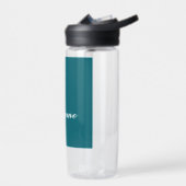 Dunkles Teal-Trendy-Modern-Minimalist-Chic-Name Trinkflasche (Links)