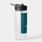 Dunkles Teal-Trendy-Modern-Minimalist-Chic-Name Trinkflasche (Rechts)