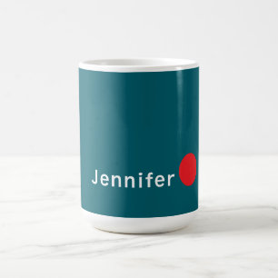 Dunkles Teal-Trendy-Modern-Minimalist Ihr Name Kaffeetasse