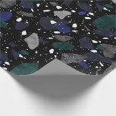 Dunkles Terrazzo-Fliesen-Druck-Packpapier Geschenkpapier (Ecke)