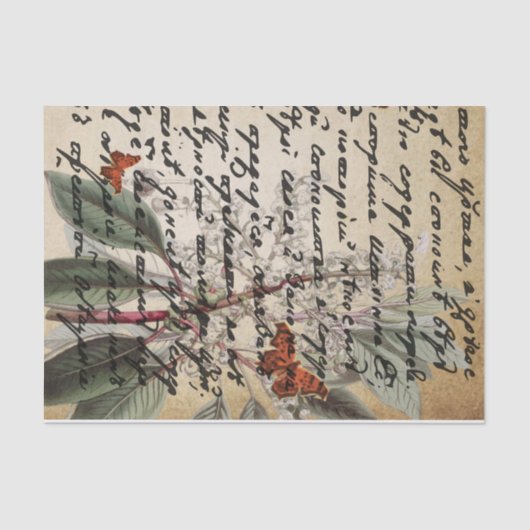 Dunkles Text Butterfly Decoupage Tissue Paper Seidenpapier (Vorderseite)