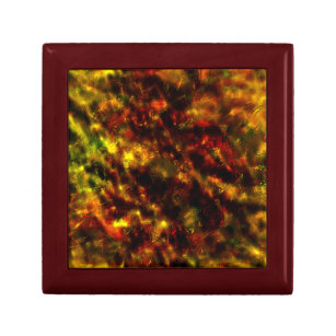 Dunkles Textil Glas über rot bis gelb ockerfarbene Erinnerungskiste