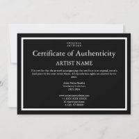 Dunkles Thema Echtheitszertifikat für Kunst