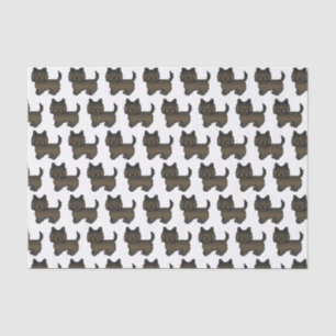 Dunkles Tigerfell Cairn Terrier Cartoon-Hund-Muste Seidenpapier