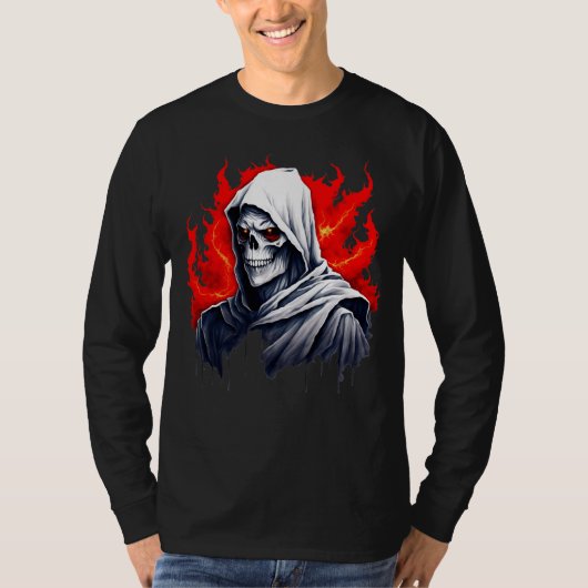 Dunkles Totengräber-Schädel T-Shirt – Gothic Horro (Vorderseite)