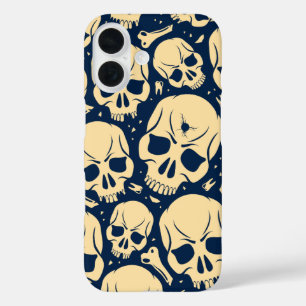 Dunkles Totenkopf-Muster iPhone 16 Hülle