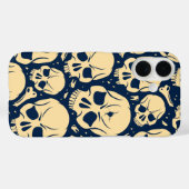 Dunkles Totenkopf-Muster  Case-Mate iPhone Hülle (Rückseite (Horizontal))