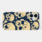Dunkles Totenkopf-Muster iPhone 16 Hülle (Rückseite (Horizontal))
