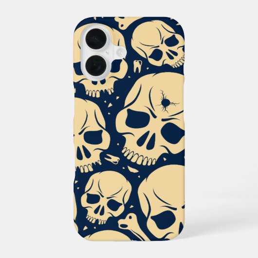 Dunkles Totenkopf-Muster iPhone 16 Hülle (Rückseite)