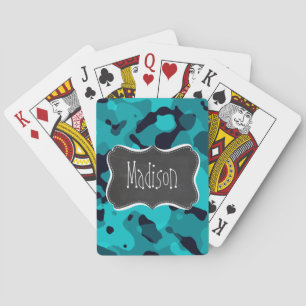 Dunkles Türkis-Tarnmuster; Tafel-Look Spielkarten