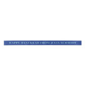 Dunkles und Eisblaues einfaches Text Happy Chanukk Satinband (Vorderseite)