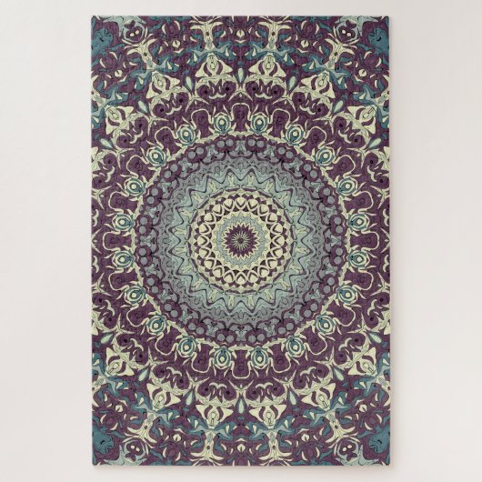 Dunkles und funky kaleidoskopisches Medallion-Must Puzzle (Vertikal)