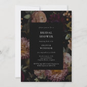 Dunkles und moody-gotisches Schwarzes Brautparty Einladung (Vorderseite)