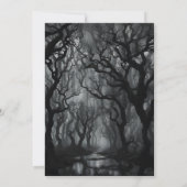 Dunkles und unheimliches Spuk WaldHalloween Einladung (Rückseite)