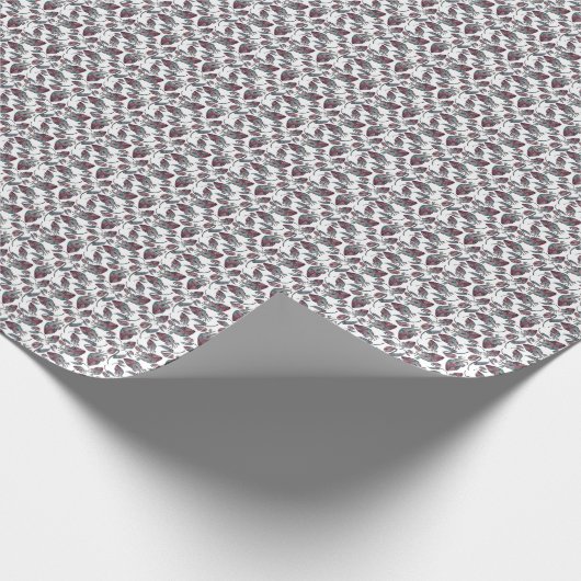 Dunkles Valentin - anatomisches Herz und tote Blum Geschenkpapier (Ecke)