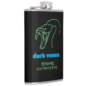 Dunkles Venom mit Biss - Schlangenkopf und Fangs W Flachmann (Rechts)