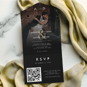 Dunkles verblasstes Foto Goldverschluss & QR Code  All In One Einladung