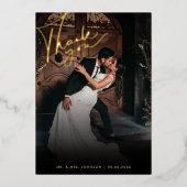 Dunkles verblasstes Foto Romantisches Schwarzes Da Folieneinladung (Vorderseite)