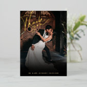 Dunkles verblasstes Foto Romantisches Schwarzes Da Folieneinladung (Stehend vorne)