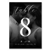 Dunkles verblasstes Foto und Monogramm Elegante Sc Tischnummer (Vorderseite)