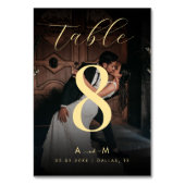 Dunkles verblasstes Foto und Monogramm Elegante Sc Tischnummer (Rückseite)