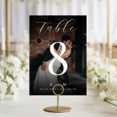 Dunkles verblasstes Foto und Monogramm Elegante Sc Tischnummer