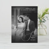 Dunkles verblasstes Foto Vintag altmodische Hochze Save The Date (Stehend Vorderseite)