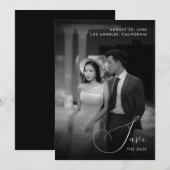 Dunkles verblasstes Foto Vintag altmodische Hochze Save The Date (Vorne/Hinten)