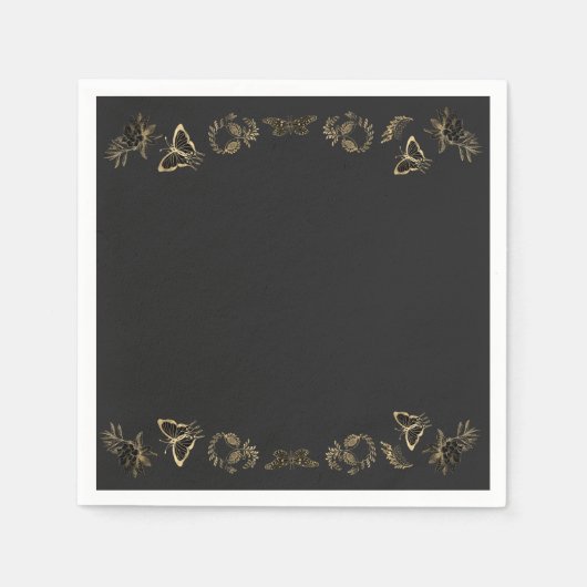 Dunkles Viktorianisches gotisches Halloween-Party Serviette (Vorderseite)