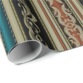 Dunkles Viktorianisches Streifenpapier Geschenkpapier (Rolleneckpunkt)