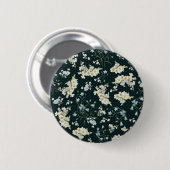 Dunkles vintage-Blumen-Wallpaper-Muster Button (Vorne & Hinten)
