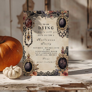 Dunkles Vintage-Porträt Halloween Einladung
