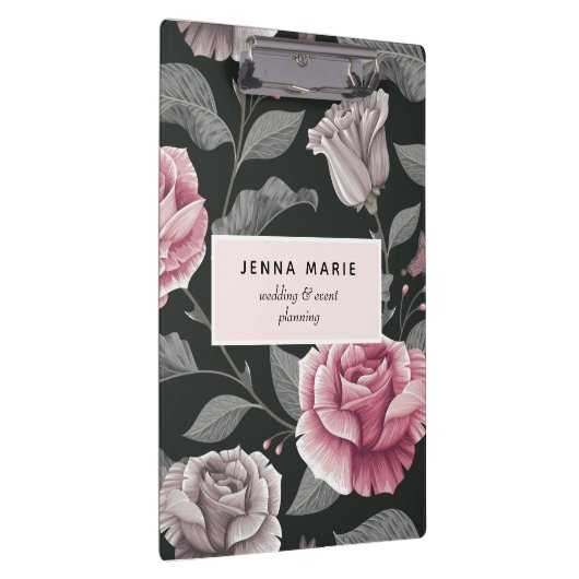 Dunkles Vintages Blumengeschäft Klemmbrett (Rechts)