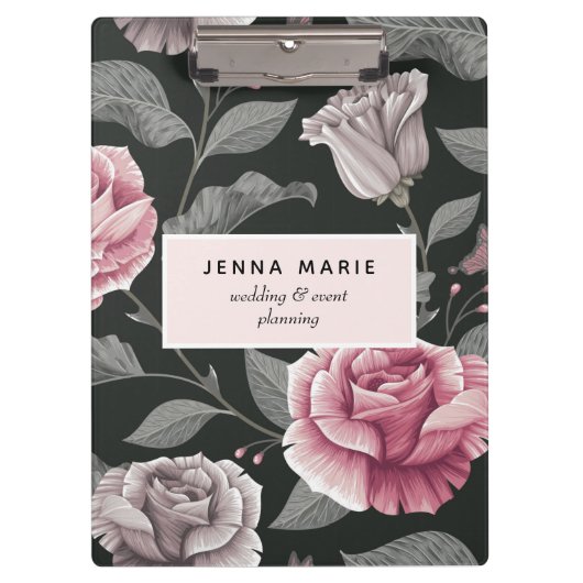 Dunkles Vintages Blumengeschäft Klemmbrett (Vorderseite)