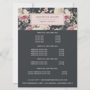 Dunkles Vintages Blumenlogo   Flyer der Preise