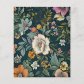 Dunkles Vintages Blumenmuster Papier Stationär (Rückseite)