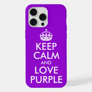 Dunkles Violett und Weiß Bleib ruhig und liebe Lil iPhone 15 Pro Max Hülle