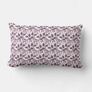 Dunkles violettes Blattmuster, eleganter botanisch Lendenkissen