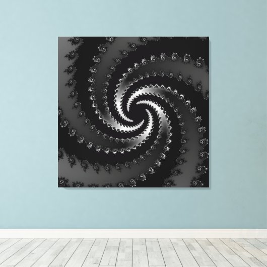 Dunkles Vortex-Fraktal Leinwanddruck (Insitu (Holzboden))