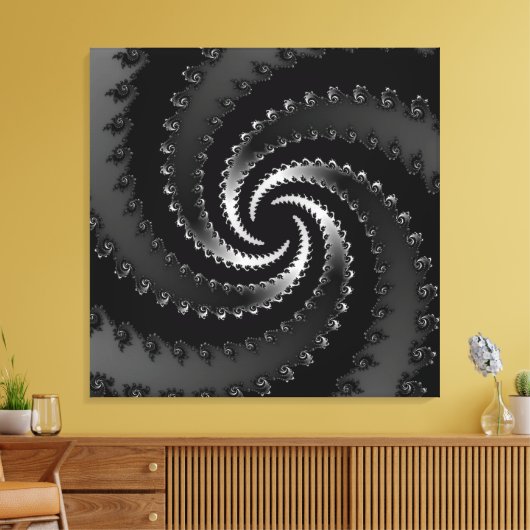 Dunkles Vortex-Fraktal Leinwanddruck (Insitu (Wohnzimmer))