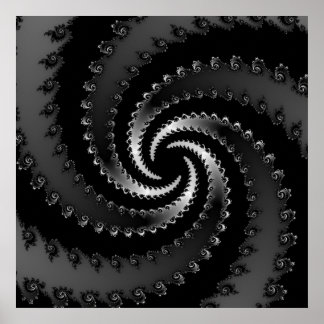 Dunkles Vortex-Fraktal Poster