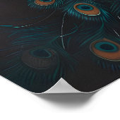 Dunkles Wald-Pfau-Wandkunstgemälde, Dunkel Poster (Ecke)