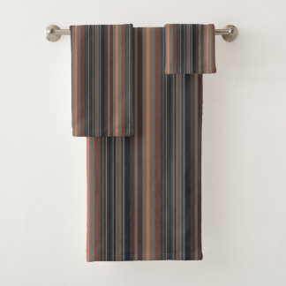 Dunkles Waldstreifen-Design Badhandtuch Set