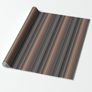 Dunkles Waldstreifen-Design Geschenkpapier