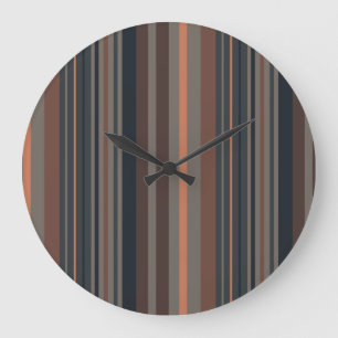 Dunkles Waldstreifen-Design Große Wanduhr