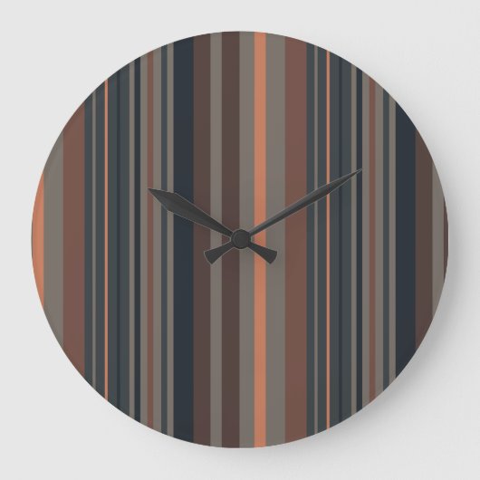 Dunkles Waldstreifen-Design  Große Wanduhr (Vorderseite)
