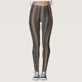 Dunkles Waldstreifen-Design Leggings (Vorderseite)